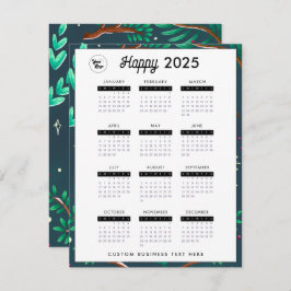 2023 Business Logoカレンダー会社フェスティバル緑 シーズンカード