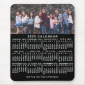 2023 Calendar Black Personalized Photo Name Bold マウスパッド (正面)
