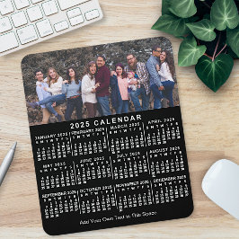 2023 Calendar Black Personalized Photo Name Bold マウスパッド