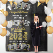 2023 Chalkboardスケッチ卒業9フォトバックグラウンド タペストリー