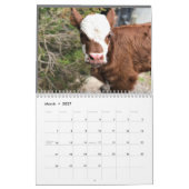2023 Cow Calendar カレンダー (3月 2027)