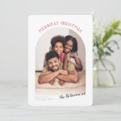 2023 FAMILY PHOTO メリー CHRISTMAS arch red 案内状 (スタンド正面)