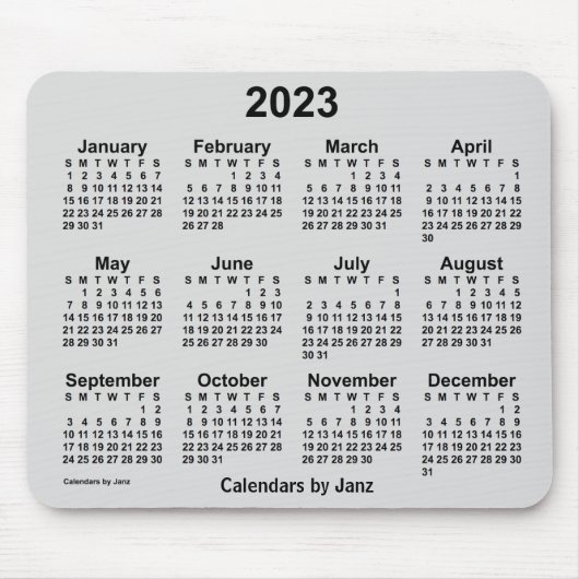 2023 Gainsborough Grey Calendar by Janz Mouse pad マウスパッド (正面)