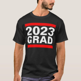 2023 Grad Black Red White クール Block卒業 Tシャツ