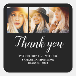 2023 Graduation Photo Thank You Sticker スクエアシール