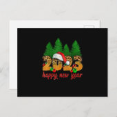 2023 Happy New Year Leopard New Yeve EveパーティーSu ポストカード (正面/裏面)