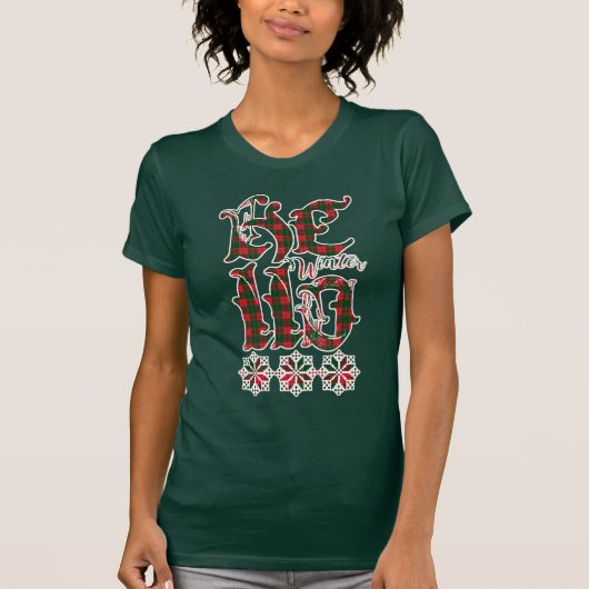 2023 Hello Winter Holiday Scotland Pattern Tシャツ (正面)