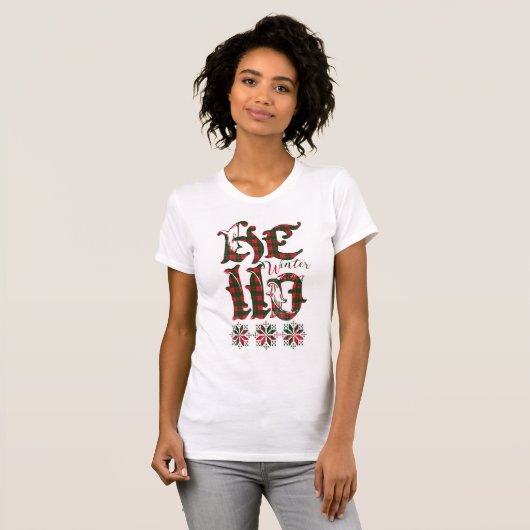 2023 Hello Winter Holiday Scotland Pattern Tシャツ (正面フル)