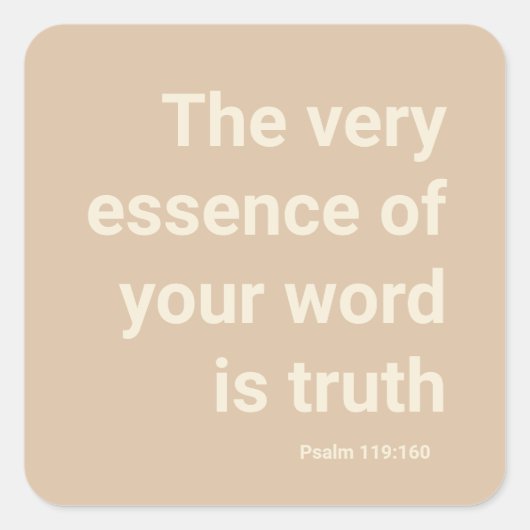 2023 JW year text Psalm 119:160 Minimal Beige  スクエアシール (正面)