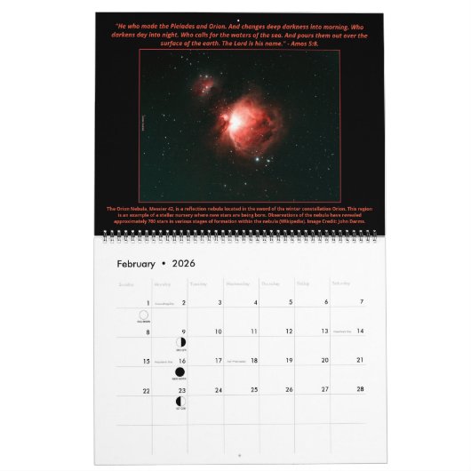 2023 LARGE Psalm 19 Astronomy SocietyカレンダーR2 カレンダー (2月 2026)