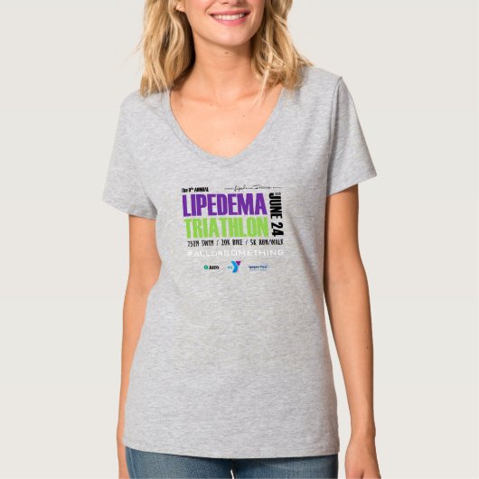 2023 LipeemaトライアスロンVネックTシャツ(グレー) Tシャツ (正面)