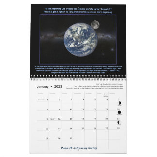 2023 MEDIUM Psalm 19 Astronomy Society Calendar R3 カレンダー