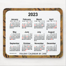 2023 Orange Holiday Art Calendar by Janz Mouse pad マウスパッド