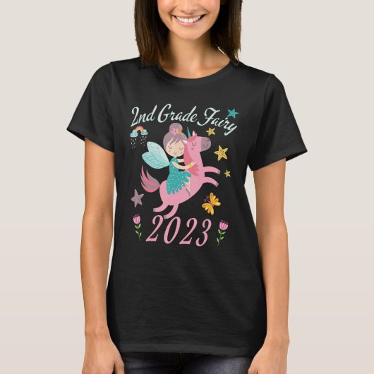 2023 Outfit Girls Fairy Happy First Day Of 2nd Gra Tシャツ (正面)