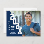 2023 PHOTO モダン Graduation Party招待状 ポストカード (正面/裏面)