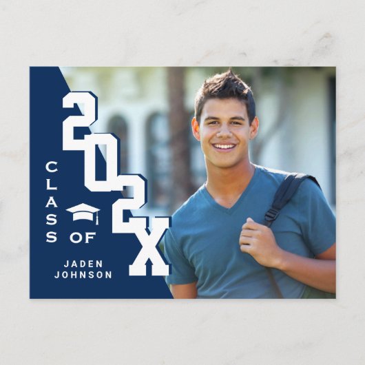 2023 PHOTO モダン Graduation Party招待状 ポストカード (正面)