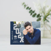 2023 PHOTO モダン Graduation Party招待状 ポストカード (スタンド正面)