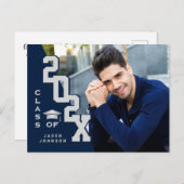 2023 PHOTO モダン Graduation Party招待状 ポストカード (正面/裏面)