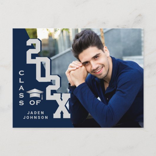 2023 PHOTO モダン Graduation Party招待状 ポストカード (正面)