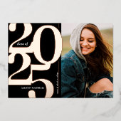 2023 Photo Blackバラ金ゴールド卒業発表 箔招待状 (正面)