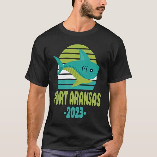 2023 Port Aransas Texas Shark Tシャツ (正面)