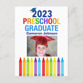 2023 Preschool大学院生PreK子供たち写真卒業 ポストカード