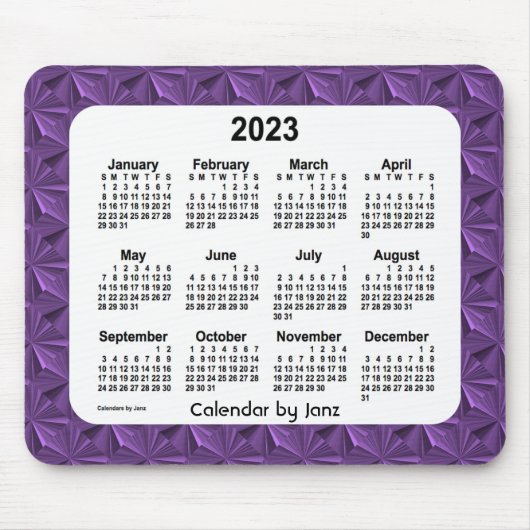2023 Purple DiamondsCalendar by Janz Mouse pad マウスパッド (正面)