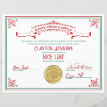 2023 Santa Niceリスト証明書