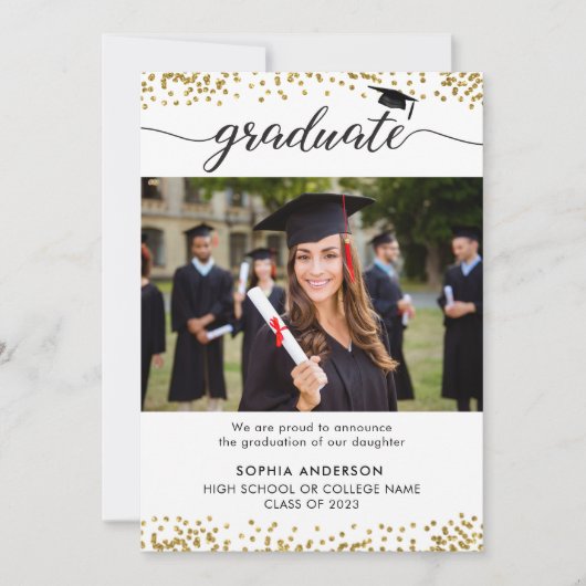 2023 Script両面卒業招待状 招待状 (正面)