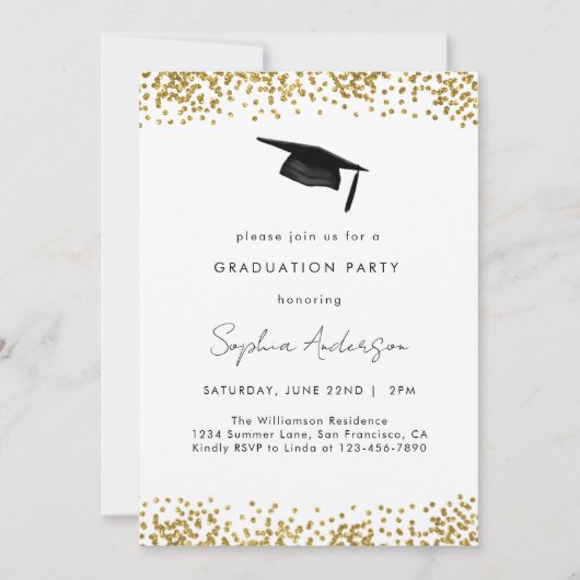 2023 Script両面卒業招待状 招待状 (裏面)