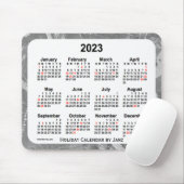 2023 Silver Holiday Art Calendar by Janz Mouse pad マウスパッド (マウス)