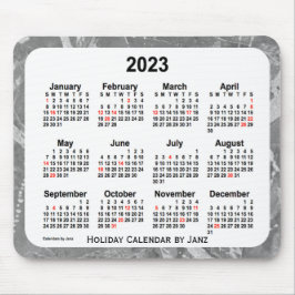 2023 Silver Holiday Art Calendar by Janz Mouse pad マウスパッド