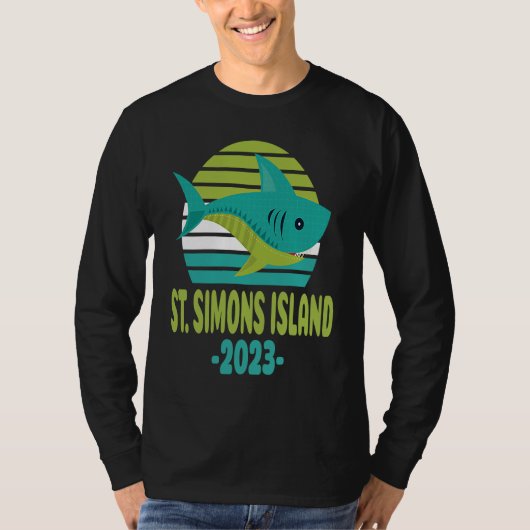 2023 St Simons Island Georgia Shark Tシャツ (正面)