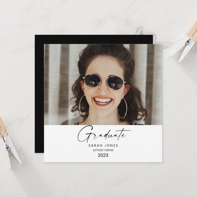 2023 Two Photo Collage Black Graduation Party (正面/裏面インサイチュ)