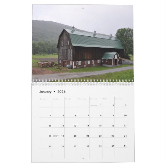2023 Vermont Barns – カレンダー (1月 2026)