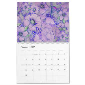 2023 Watercolor Floral Calendar カレンダー (2月 2027)