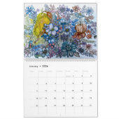 2023 Watercolor Floral Calendar カレンダー (1月 2026)