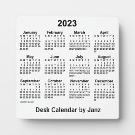 2023 White Desk Calendar by Janz Plak フォトプラーク
