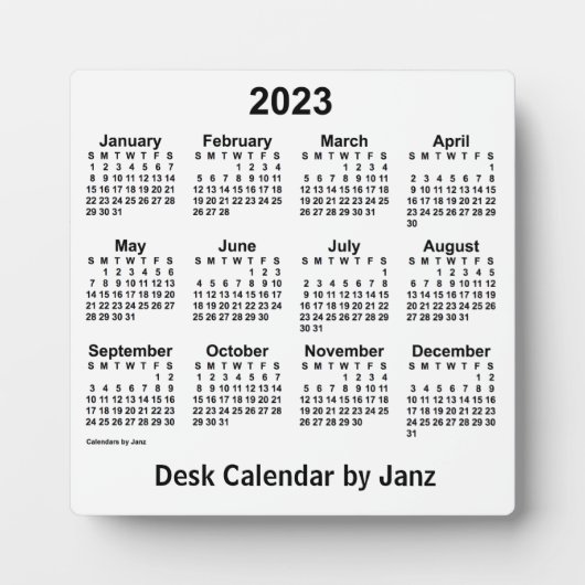 2023 White Desk Calendar by Janz Plak フォトプラーク (正面)