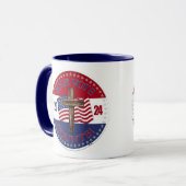 2024あなたの投票数クロスとアメリカ国旗 マグカップ (正面左)