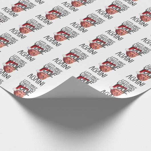 2024おもしろい年に再びクリスマスユゲを作るドナルド・トランプ ラッピングペーパー (角)