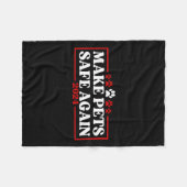 2024おもしろい年に再びペットを安全にする フリースブランケット (正面(横))