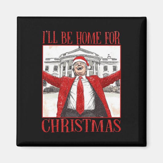 2024おもしろい年のクリスマスに帰るトランプ マグネット (正面)