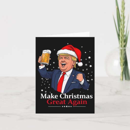 2024おもしろい年のクリスマスを作るトランプ飲みビール カード (正面)