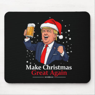 2024おもしろい年のクリスマスを作るトランプ飲みビール マウスパッド