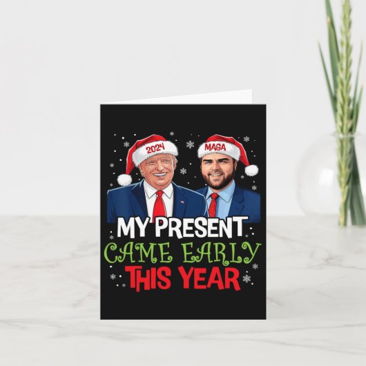 2024おもしろい年の初め来にトランプクリスマス1 カード (正面)