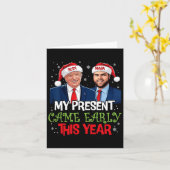 2024おもしろい年の初め来にトランプクリスマス1 カード (黄色い花)