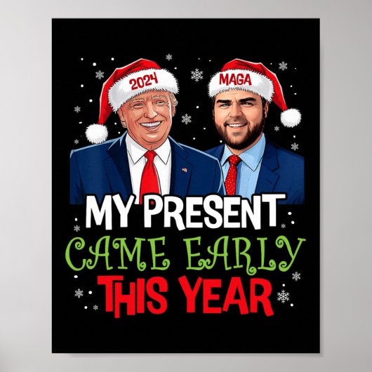 2024おもしろい年の初め来にトランプクリスマス1 ポスター (正面)