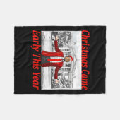 2024おもしろい年の初め来にトランプクリスマス2 フリースブランケット (正面(横))