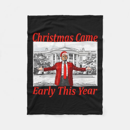 2024おもしろい年の初め来にトランプクリスマス2 フリースブランケット (正面)